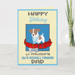 Carte Joyeux chien d'anniversaire Daddy Jack Russell Ter