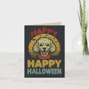 Carte Joyeux chien de caniche Déplaisant Halloween