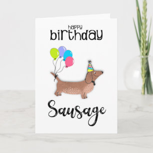 Carte joyeux chien de saucisse d'anniversaire dachshund
