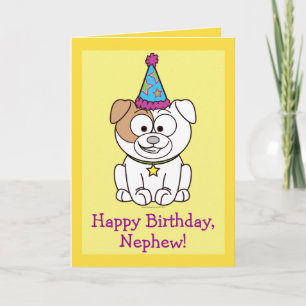 Carte Joyeux Chien-taureau d'anniversaire : Nephew