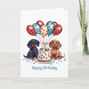 Carte Joyeux Chiens de Dachshund Anniversaire