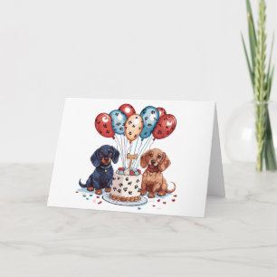 Carte Joyeux Chiens de Dachshund Anniversaire