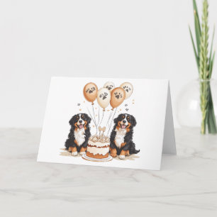 Carte Joyeux Chiens de montagne bernois d'anniversaire
