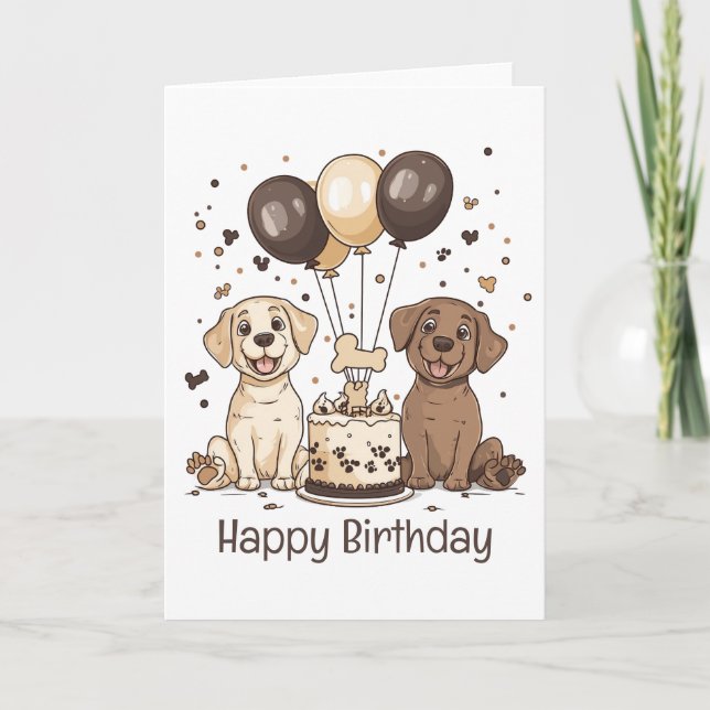 Carte Joyeux Chiens du Labrador Retriever (Devant)