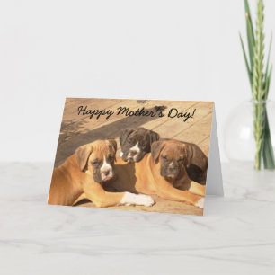 Carte Joyeux chiots de la boîte de la Fête des Mères car
