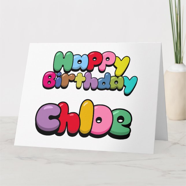 Carte Joyeux Chloe d'anniversaire (Devant)