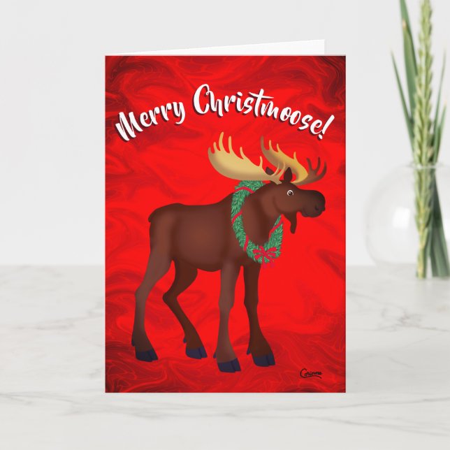 Carte Joyeux Christmoose - 7 pouces x 5 pouces (Devant)