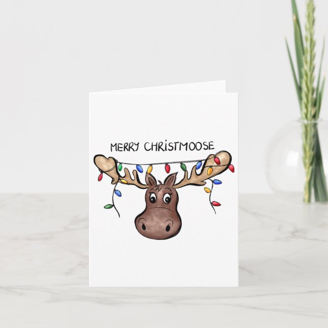 Carte Joyeux Christmoose Noël Caribou Xmas Amoureux Vaca (Devant)