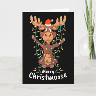 Carte Joyeux Christmoose Noël Lumineux Sapin de Noël