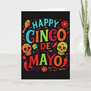 Carte Joyeux Cinco De Mayo - Fête Mexicaine Crânes Party