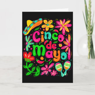 Carte Joyeux cinco de mayo mexicain chapeau margarita