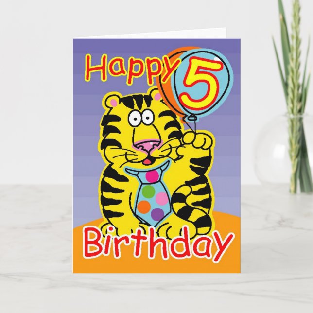 Carte Joyeux cinquième anniversaire (Devant)