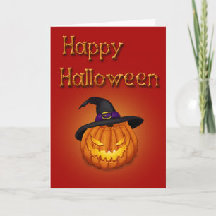 Carte Joyeux Citrouille Halloween avec Casquette