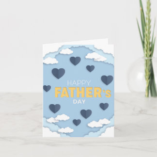 Carte Joyeux coeur de Fête des pères dans le ciel