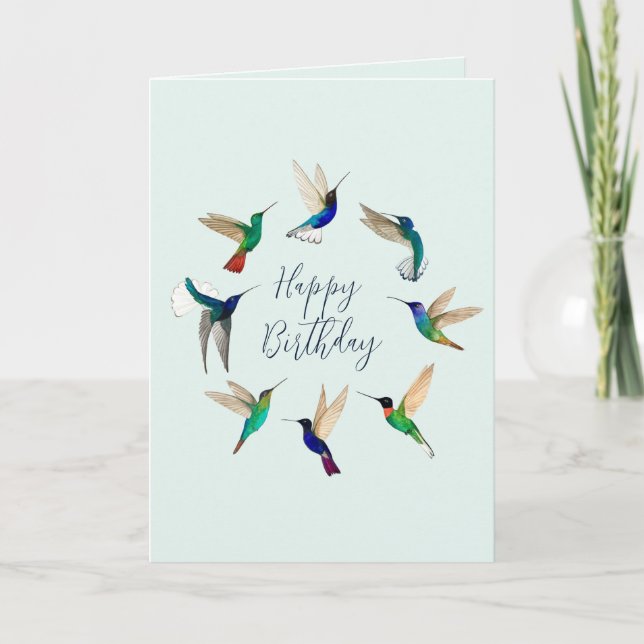 Carte Joyeux colibri d'anniversaire (Devant)