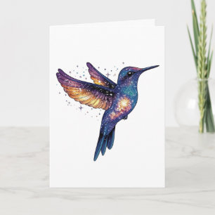 Carte Joyeux Colibri D'Anniversaire Avec Nuit Stary