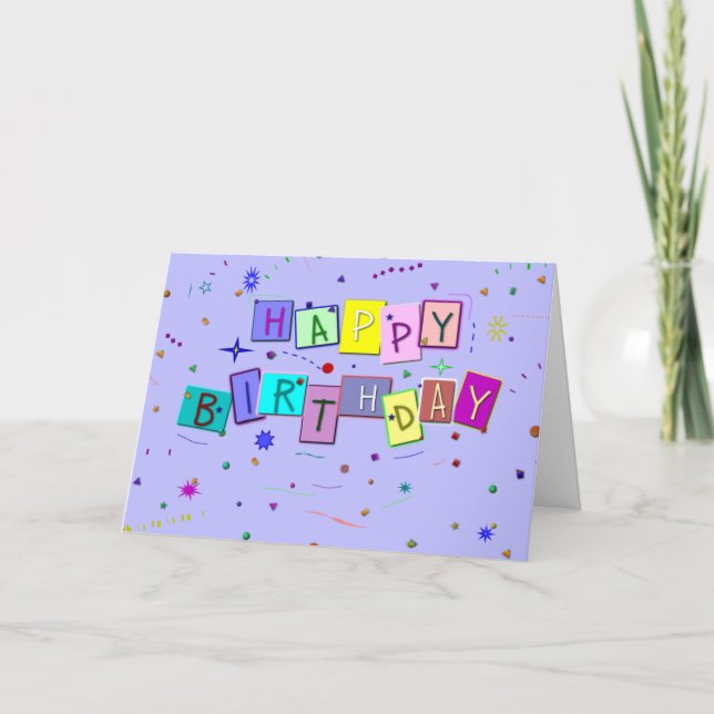Carte Joyeux Confetti anniversaire (Devant)