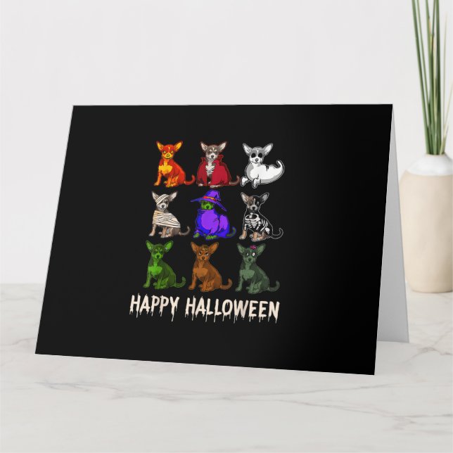 Carte Joyeux costume d'Halloween Chihuahua Amoureux de l (Devant)