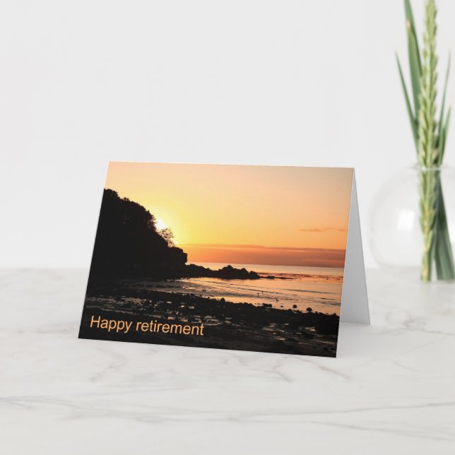 Carte Joyeux coucher de soleil sur la retraite en Écosse (Devant)