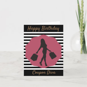Carte Joyeux Coupon Diva d'anniversaire