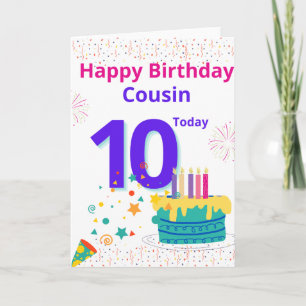 Carte Joyeux Cousin d'anniversaire - 10 aujourd'hui