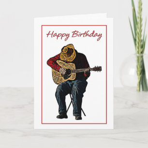 Carte Joyeux Cowboy d'anniversaire avec une illustration