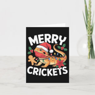 Carte Joyeux crickets ! Canon de Noël de dragon barbu