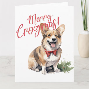 Carte Joyeux Crogmas Chiens de Noël Amoureux des animaux