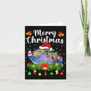 Carte Joyeux Cruisemas Éclairage Xmas Père Noël Bateau d