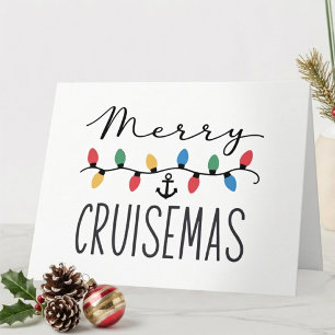 Carte Joyeux Cruisemas Noël Croisière Lumières Ancre