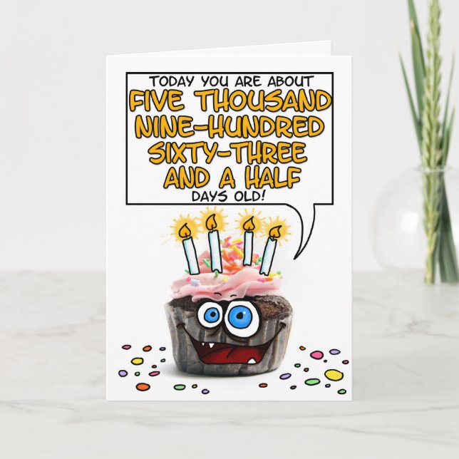 Carte Joyeux Cupcake d'anniversaire - 16 ans (Devant)