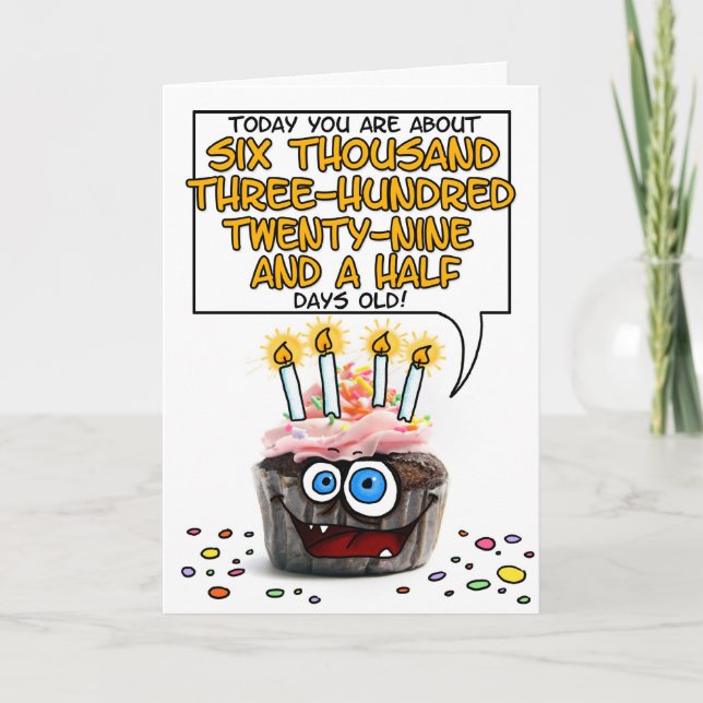 Carte Joyeux Cupcake d'anniversaire - 17 ans (Devant)