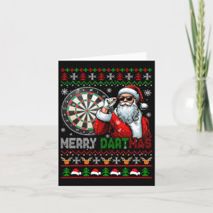 Carte Joyeux Dartmas Xmas Père Noël Sungles Jouer Dart S