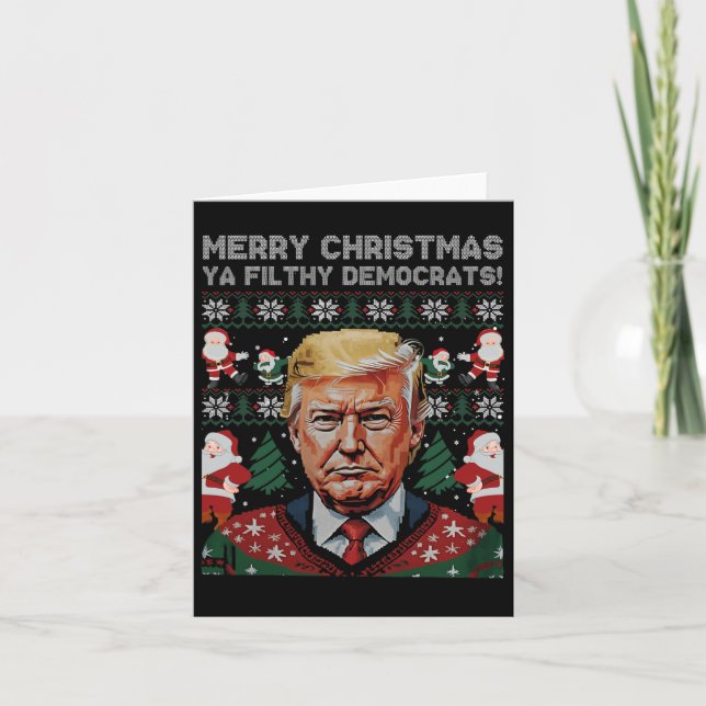 Carte Joyeux Démocrates de Noël Fileux Ya Funny Noël (Devant)