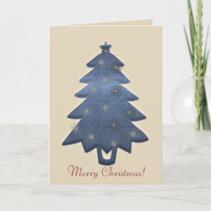 Carte Joyeux Denim Tree Noël