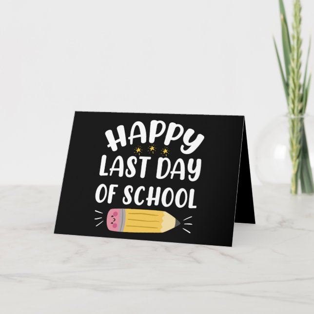 Carte Joyeux Dernier Jour D'École Enseignant Et Élève (Devant)