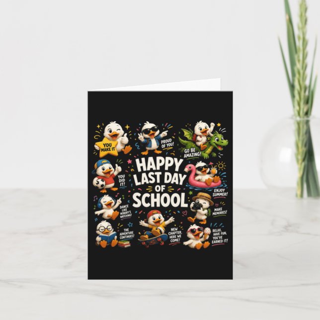 Carte Joyeux Dernier Jour D'École Professeur Fou Goose M (Devant)