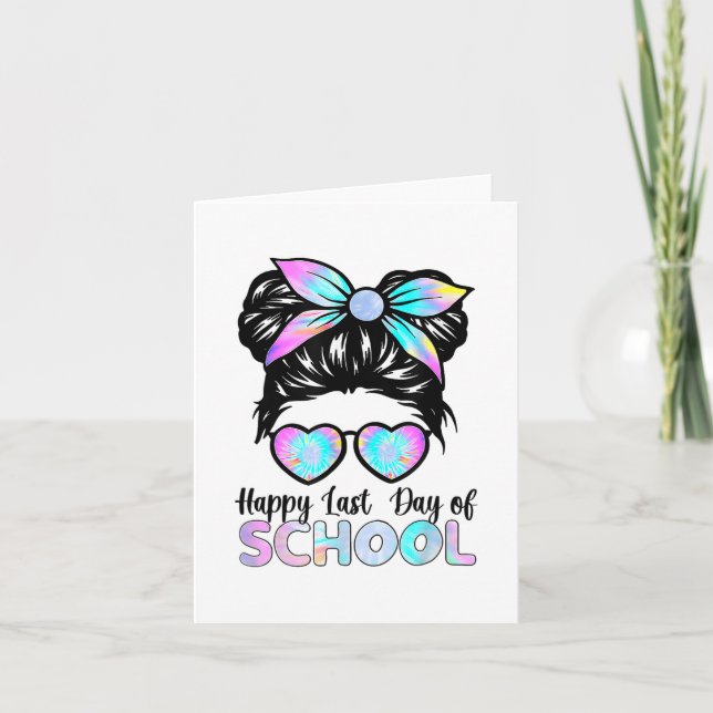 Carte Joyeux Dernier Jour D'École Professeurs Filles Chi (Devant)