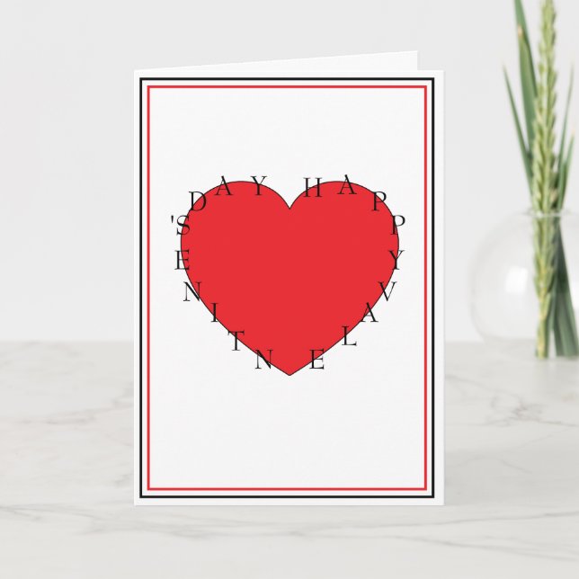 Carte Joyeux Design de la Saint-Valentin avec un poème (Devant)