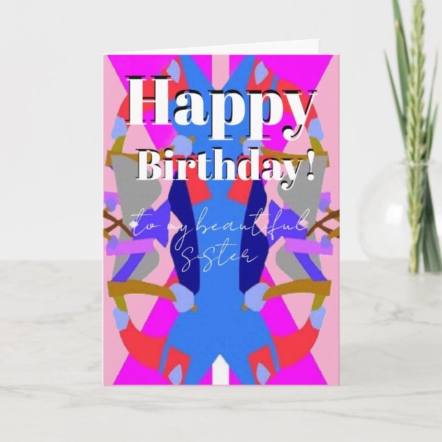 Carte joyeux désir d'anniversaire à soeur (Devant)