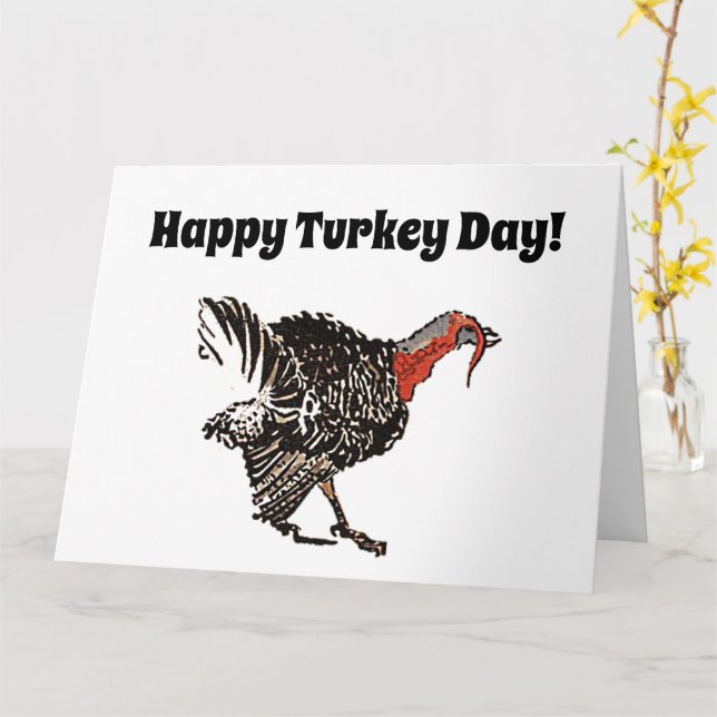 Carte Joyeux dessin de Thanksgiving de la fête de la Tur (Fleur jaune)