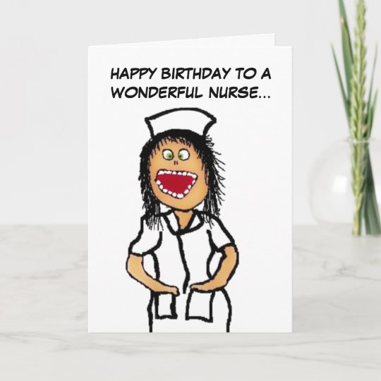 Carte Joyeux Dessin D Infirmiere D Anniversaire Zazzle Fr