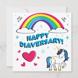 Carte Joyeux Diaversaire [Licorne Bleue]