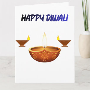 Carte Joyeux Diwali Lampe à Huile Traditionnelle Festiva