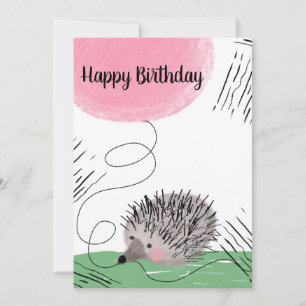 Carte Joyeux Doodle Happy Birthday Watercolor