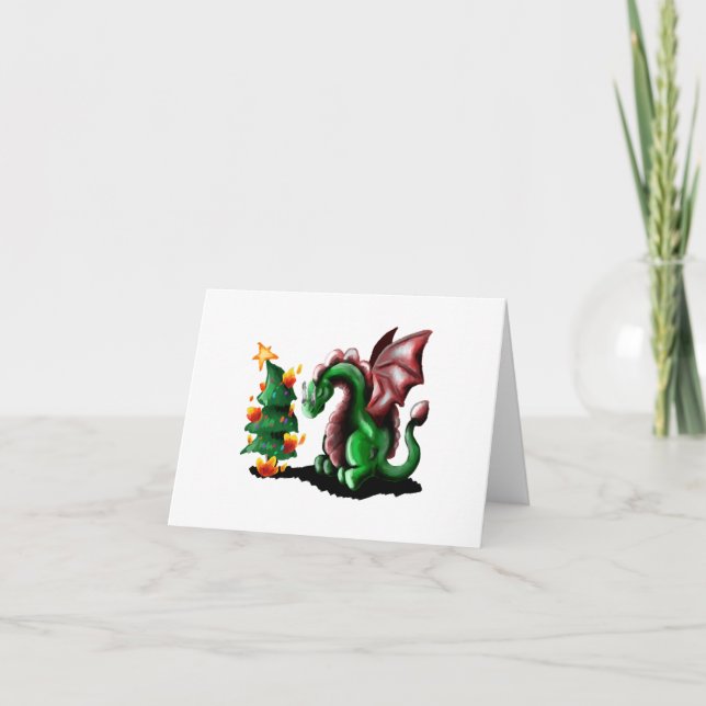Carte Joyeux dragon de Noël (Devant)