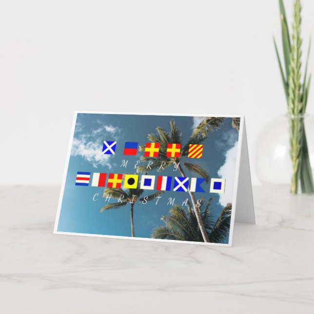Carte Joyeux drapeaux de Noël (Devant)