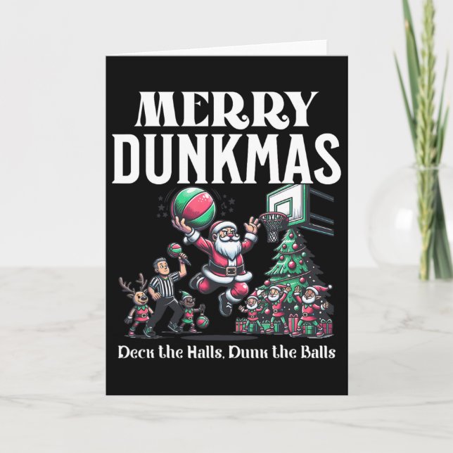 Carte Joyeux Dunkmas Drôle de Santa squelette Humour de  (Devant)