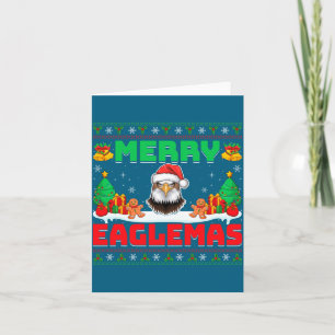 Carte Joyeux Eaglemas - Aigle portant un chapeau de Père