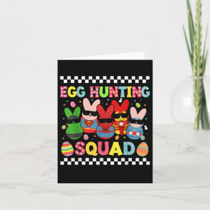 Carte Joyeux Easter Bunny Egg Hung Squad Crew Famille B
